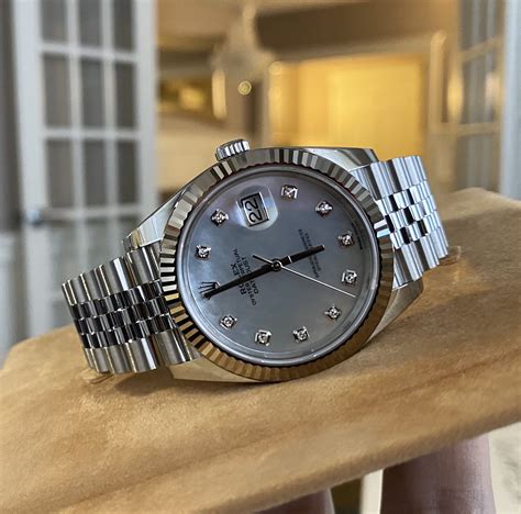 rolex datejust 41 126334 white gold mother of pearl diamond|Rolex Datejust 126334 retail price.